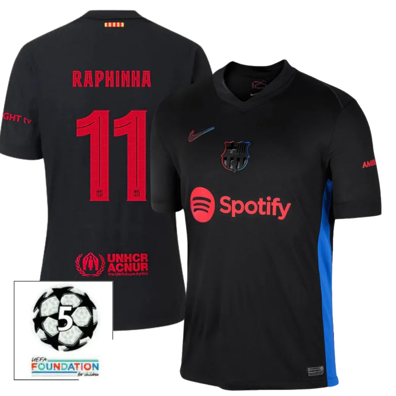 #11 RAPHINHA Camiseta Hombre Segunda Equipación 24/25 FC Barcelona