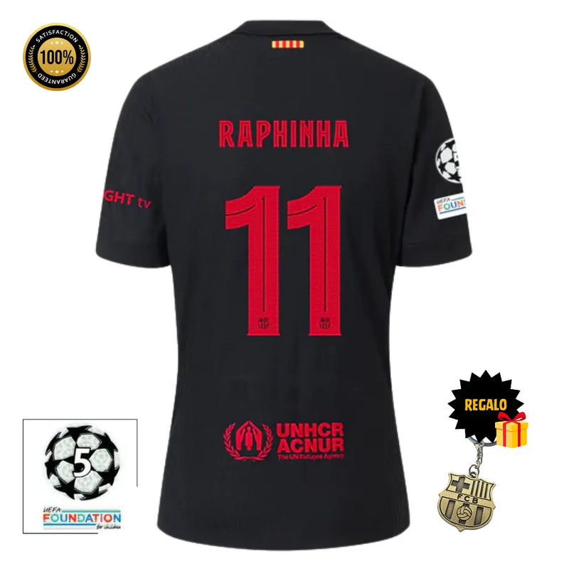 #11 RAPHINHA Camiseta Hombre Segunda Equipación 24/25 FC Barcelona