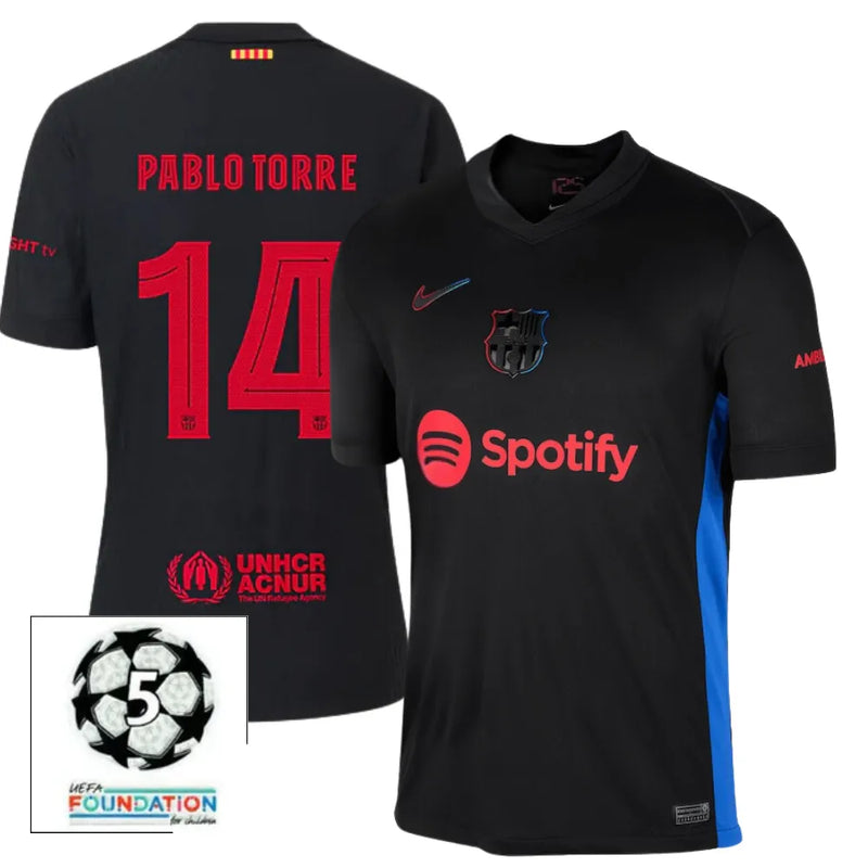 #14 PABLO TORRE Camiseta Hombre Segunda Equipación 24/25 FC Barcelona