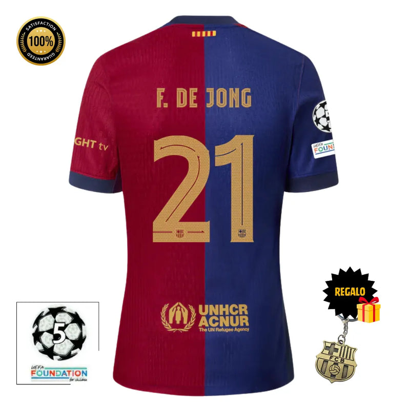 #21 F. DE JONG Camiseta Hombre Primera Equipación 24/25 FC Barcelona