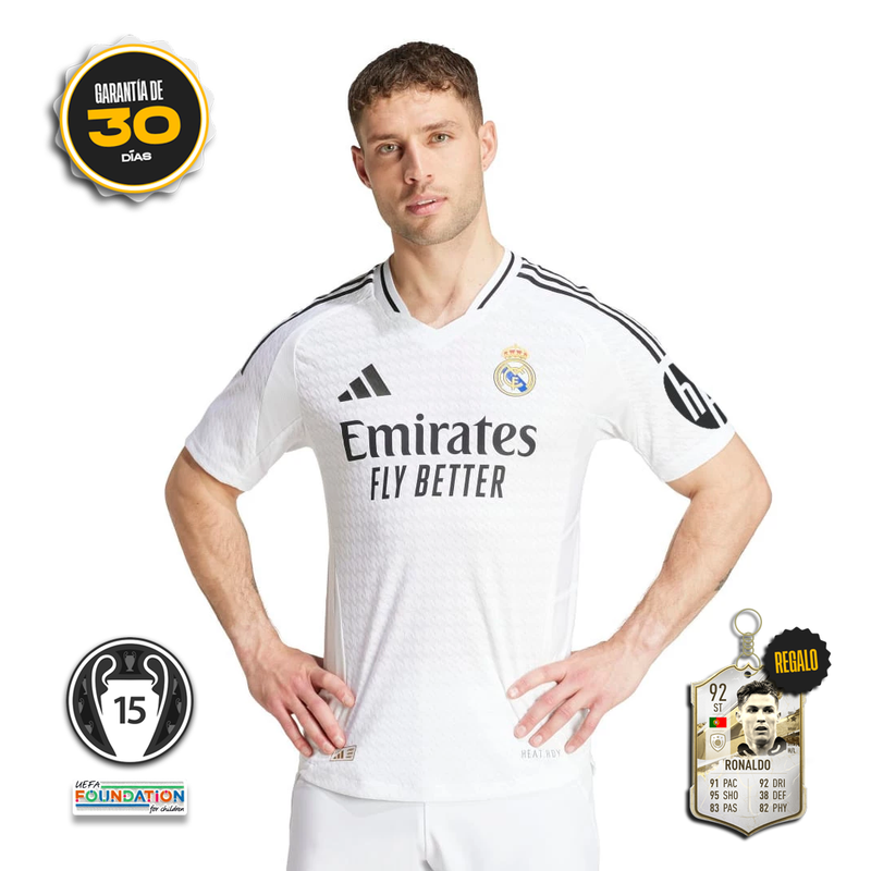 Camiseta Authentic Real Madrid Primera Equipación Blanca 24/25 + 5 REGALOS 🎁