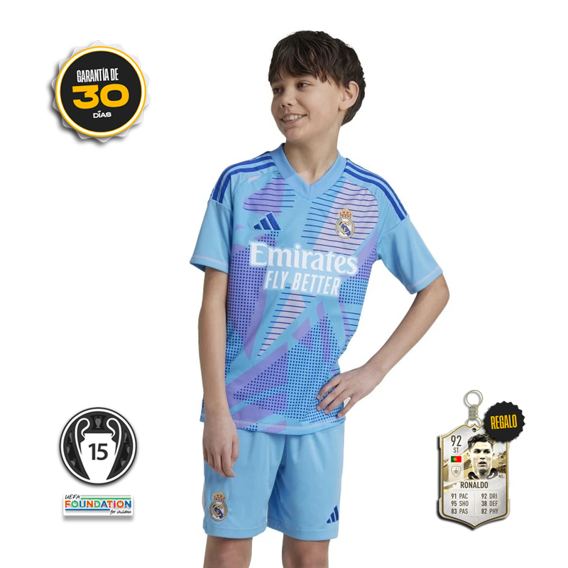 Conjunto Niño  Real Madrid Portero Primera Equipación 2024/25 + 5 REGALOS 🎁