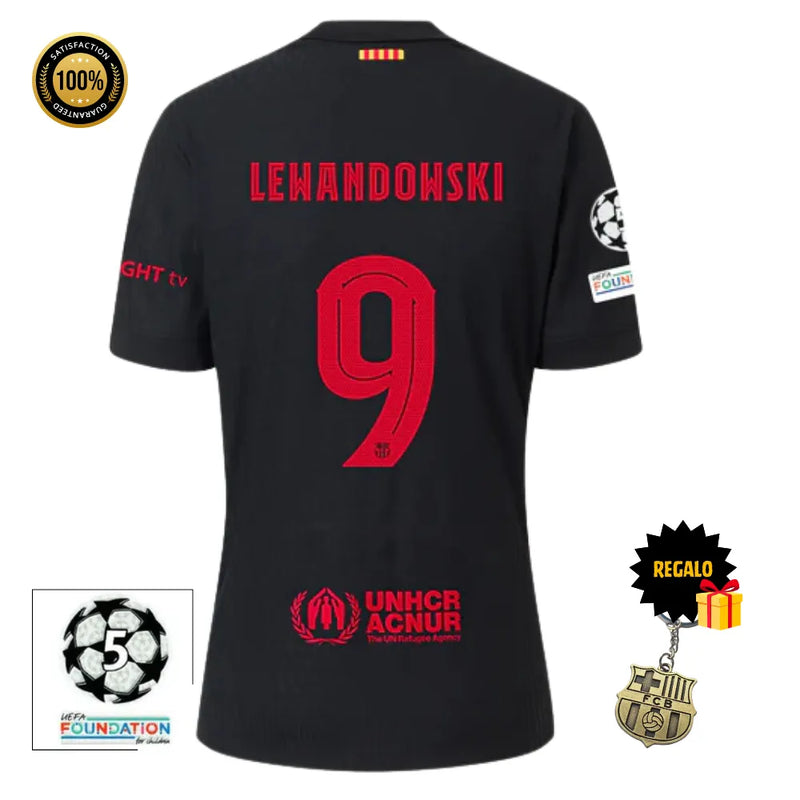 #9 LEWANDOWSKI Camiseta Hombre Segunda Equipación 24/25 FC Barcelona