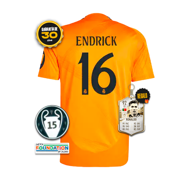 Camiseta Authentic Real Madrid Segunda Equipación Naranja