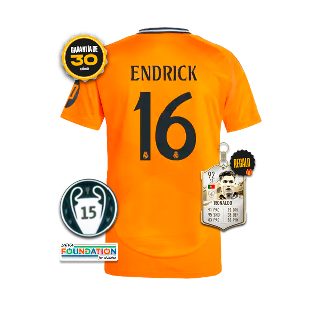 Camiseta Real Madrid Segunda Equipación Naranja