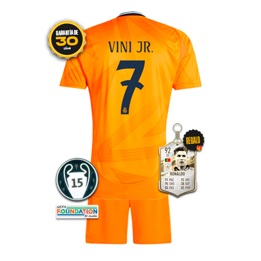 Conjunto Niños Real Madrid Segunda Equipación Naranja