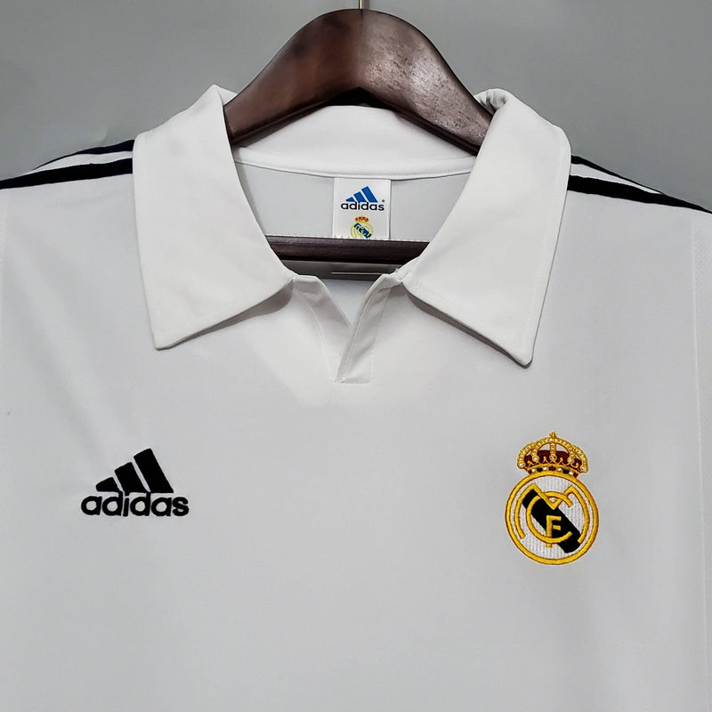 Camiseta Retro Real Madrid Manga Larga 01/02